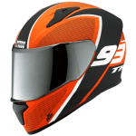 Buy FULL FACE HELMET THUNDER D3 DECOR MATT ORANGE N6 STUDDS on 0 % discount