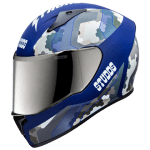 Buy FULL FACE HELMET THUNDER D5 DECOR  MATT BLUE N1 BLUE STUDDS on 0 % discount
