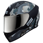 Buy FULL FACE HELMET THUNDER D5 DECOR MATT BLACK N4 GREY STUDDS on 0 % discount