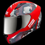Buy FULL FACE HELMET THUNDER D5 DECOR MATT RED N2 RED (580MM) STUDDS on 0 % discount
