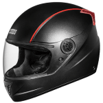 Buy FULL FACE HELMET PROFESSIONAL BLACK WITH RED STRIPS STUDDS on 25.00 % discount