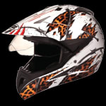 Buy OFF ROAD FULL FACE HELMET MOTOCROSS D1 DECOR WITH VISOR WHITE N12 (570MM) STUDDS on 0 % discount