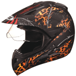 Buy OFF ROAD FULL FACE HELMET MOTOCROSS D1 DECOR WITH VISOR MATT BLACK N12 STUDDS on 0 % discount