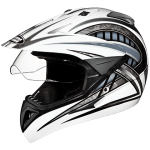 Buy OFF ROAD FULL FACE HELMET MOTOCROSS D2 DECOR WITH VISOR WHITE N4 STUDDS on 0 % discount