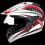 Buy OFF ROAD FULL FACE HELMET MOTOCROSS D2 DECOR WITH VISOR WHITE N2 (570MM) STUDDS on 0 % discount