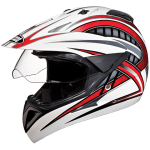 Buy OFF ROAD FULL FACE HELMET MOTOCROSS D2 DECOR WITH VISOR WHITE N2 STUDDS on 0 % discount