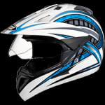 Buy OFF ROAD FULL FACE HELMET MOTOCROSS D2 DECOR WITH VISOR WHITE N1 (600MM) STUDDS on 0 % discount