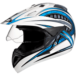 Buy OFF ROAD FULL FACE HELMET MOTOCROSS D2 DECOR WITH VISOR WHITE N1 STUDDS on 0 % discount