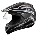 Buy OFF ROAD FULL FACE HELMET MOTOCROSS D2 DECOR WITH VISOR BLACK N4 STUDDS on 0 % discount