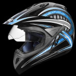Buy OFF ROAD FULL FACE HELMET MOTOCROSS D2 DECOR WITH VISOR BLACK N1 (580MM) STUDDS on 0 % discount
