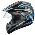 Buy OFF ROAD FULL FACE HELMET MOTOCROSS D2 DECOR WITH VISOR BLACK N1 STUDDS on 0 % discount