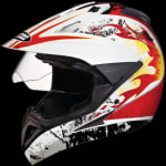 Buy OFF ROAD FULL FACE HELMET MOTOCROSS D3 DECOR WITH VISOR  WHITE N10 (580MM) STUDDS on 0 % discount