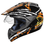 Buy OFF ROAD FULL FACE HELMET MOTOCROSS D5 DECOR WITH VISOR  BLACK N10 STUDDS on 0 % discount