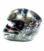 Buy THH - Full Face Helmet - Cyber Lady (Black and Silver) [Standard Size : 57 - 59 cms] on 0 % discount