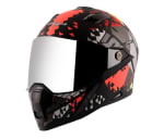 Buy FULL FACE HELMET STORM ATOMIC DULL BLACK RED HELMET (M) VEGA on 0 % discount
