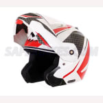 Buy FULL FACE HELMET CRUX DX CHECKS WHITE RED HELMET VEGA on 0 % discount