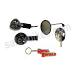Buy CHROME PLATED REAR VIEW MIRROR WITH CHROME PLATED INDICATOR BLUE SET OF 2 AND FANCY KEY CHAIN ROYAL ENFIELD (RED) ZADON on 0.00 % discount