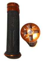 Buy UNIVERSAL FANCY HANDLE GRIP SET (ORANGE) FOR ALL MOTORCYCLE ZOOM on 0 % discount