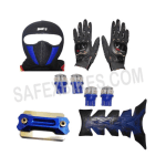 Buy FACE MASK FOR RIDERS(BLUE-BLACK) WITH BLACK PRO BIKES GLOVES, FANCY DISC CAP, LED BULB SMALL SET OF 4 BLUE COLOR AND PETROL TANK PAD ZADON on 0.00 % discount