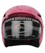 Buy Replay Essex Wave Plain Open Face Helmet with Clear Visor (Pink) on 0.00 % discount