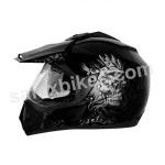 Buy Vega motocross full face Helmet - Off Road D/V Ranger (Dull Black Base With Silver Graphic) on 0 % discount