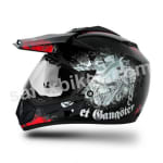 Buy Vega motocross full face Helmet - Off Road Gangster (Black Base With Red Graphics) on 0 % discount