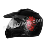 Buy Vega motocross full face Helmet - Off Road D/V Ranger (Dull Black Base With Red Graphic) on 0 % discount