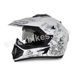 Buy Vega motocross full face Helmet - Off Road Sketched (White Base With Silver Graphics) on 0 % discount