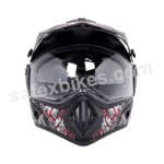 Buy Vega motocross full face Helmet - Off Road Trible (Black Base with silver Graphics) on 0 % discount