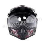 Buy Vega motocross full face Helmet - Off Road Trible (Black Base with silver Graphics) on 0 % discount