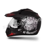 Buy Vega motocross full face Helmet - Off Road Gangster (Dull Black Base With Red Graphics) on 0 % discount