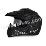Buy Vega motocross full face Helmet - Off Road Sketched (Dull Black Base With Silver Graphics) on 0 % discount