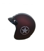 Buy Ergo Open Face Helmet Jetstar-Matt Red With Silver Strips on 25.00 % discount