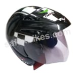 Buy OZONE OPEN FACE (Black with green & white graphics )HELMET OZZY on 30.00 % discount