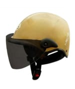 Buy Saviour i-Ride - Open Face Novelty Helmets - Gold with Tinted Visor [Large - 580mm] on 40.00 % discount