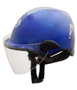 Buy Saviour i-Ride - Open Face Novelty Helmets - Blue Flame with Clear Visor[Large - 580mm] on 0 % discount