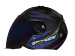 Buy OPEN FACE HELMET SBA-3 CANVAS GLOSSY BLACK WITH BLUE (600MM) STEELBIRD AIR on 0 % discount
