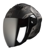 Buy OPEN FACE HELMET SBA-3 EXCEL MAT BLACK WITH GREY (600MM) STEELBIRD AIR on 0 % discount