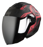 Buy OPEN FACE HELMET SBA-3 EXCEL MAT BLACK WITH RED (600MM) STEELBIRD AIR on 32.00 % discount