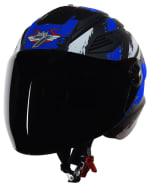 Buy OPEN FACE HELMET SBA-6 STROKE MAT BLACK WITH BLUE (600MM) STEELBIRD AIR on 0 % discount