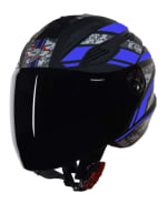 Buy OPEN FACE HELMET SBA-6 PIXELS MAT BLACK WITH BLUE (600MM) STEELBIRD AIR on 0 % discount
