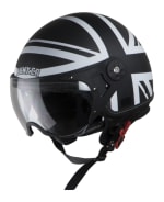 Buy OPEN FACE HELMET SBH-10 BUNKER RACK MAT BLACK WITH WHITE HIGN on 32.00 % discount