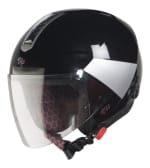 Buy OPEN FACE HELMET SBH-5 VIC TWO TONE GLOSSY BLACK WITH SILVER HIGN on 32.00 % discount