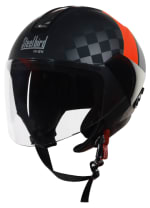 Buy OPEN FACE HELMET SBH-5 EVE VERGE MAT BLACK WITH ORANGE HIGN on 0 % discount