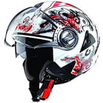 Buy HELMET DOWNTOWN OPEN FACE D1 DECOR WHITE N2 STUDDS on 0 % discount