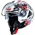 Buy HELMET DOWNTOWN OPEN FACE D1 DECOR WHITE N2 (570MM) STUDDS on 0 % discount