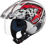 Buy OPEN FACE HELMET MARSHALL D2 DECOR WHITE-N2 STUDDS on 0 % discount