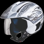 Buy OPEN FACE HELMET MARSHALL D3 DECOR WHITE N4 (570MM) STUDDS on 0 % discount