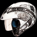 Buy OPEN FACE HELMET MARSHALL D4 DECOR  WHITE N4 (570MM) STUDDS on 0 % discount