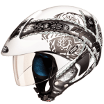 Buy OPEN FACE HELMET MARSHALL D4 DECOR  WHITE N4 STUDDS on 0 % discount